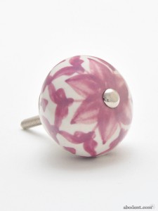 Lavender Lily Ceramic Orb Cupboard Knob