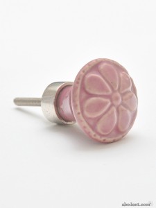 Pink Plant Flower Stamp Knob