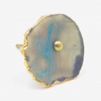 Ocean Blue Agate Slice Drawer Pull