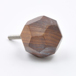 Faceted Wood Cupboard Knob