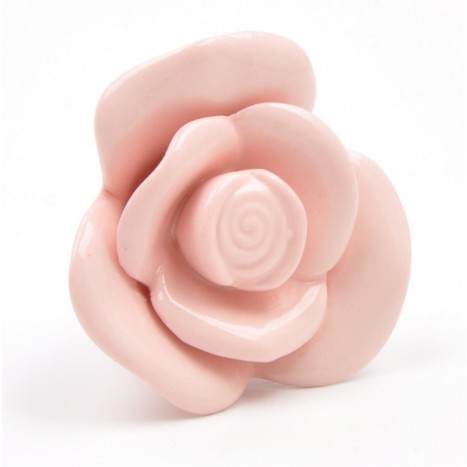 Pink Ceramic Rose Cupboard Knob