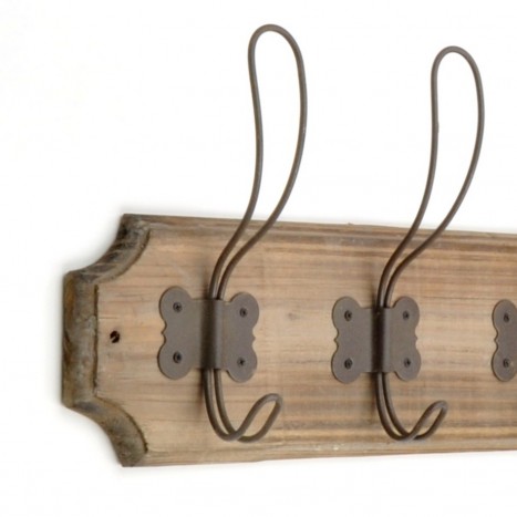 French Farm Wooden Coat Rack | Wire Hook Coat Rack | abodent.com