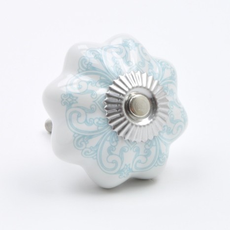 Finely Detailed Blue Cupboard Knob