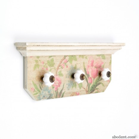 Floral Wooden Wall Rack