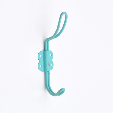 Reclaimed Wire Work Coat Peg - Turquoise