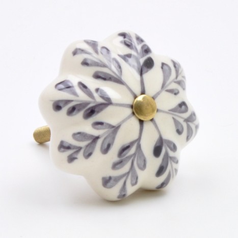 Painted Flower Ceramic Knob