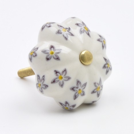 Flower Painted Ceramic Knob