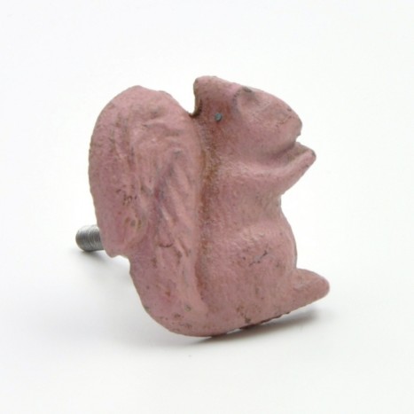 Cute Pink Squirrel Drawer Knob