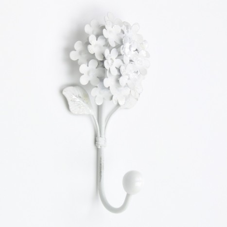 White Flower Coat Hooks