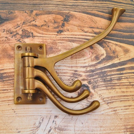 Antique Brass Pivot Coat Hook