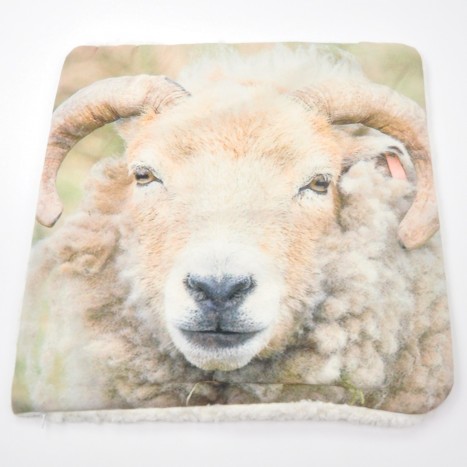 Woolly Sheep Ram Face Cushion Cover