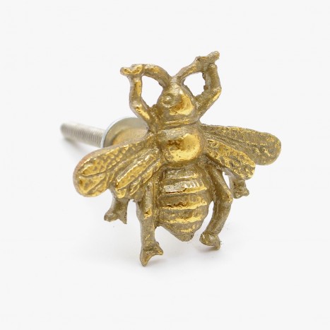 Queen Bee Cupboard Knob - Antique Brass