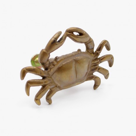 Coastal Crab Cupboard Knob - Antique Brass
