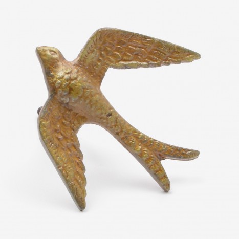 Swooping Swallow Cupboard Knob - Antique Brass