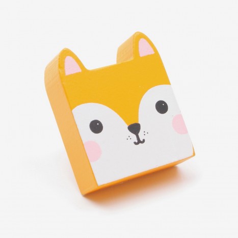 Square Head Animals Cupboard Knob - Fox