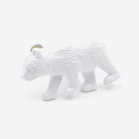 Prowling Bear Cupboard Knob - White