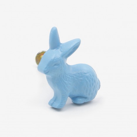 Country Rabbit Cupboard KnoB - Blue