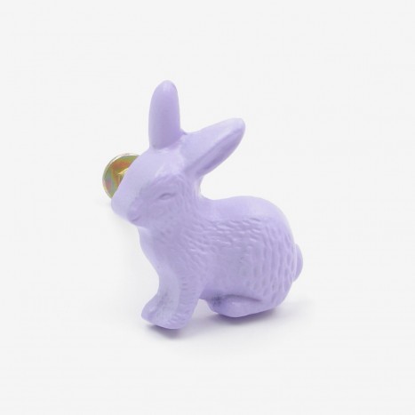 Country Rabbit Cupboard Knob - Purple