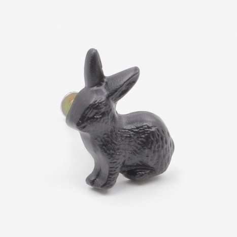 Country Rabbit Cupboard Knob - Black