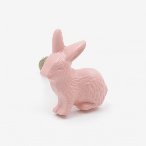 Country Rabbit Cupboard Knob - Pink