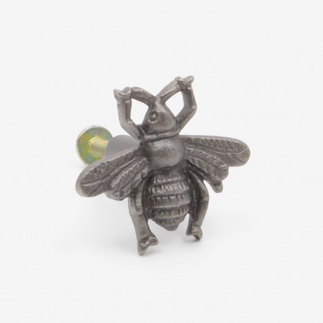 Worker Bee Cupboard Knob - Plain Metal Grey