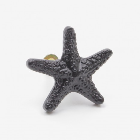 Seaside Starfish Cupboard Knob - Black