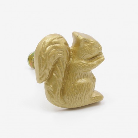 Squirrel Ore Cupboard Knob - Gold