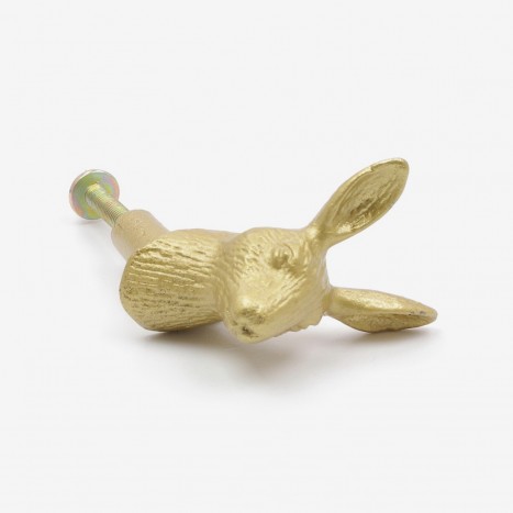 Handsome Hare Cupboard Knob - Gold