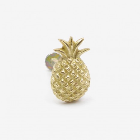 Party Pineapple Cupboard Knob - Polished Brass