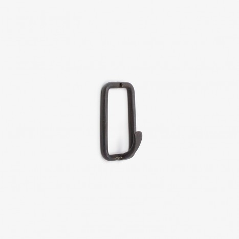 Rustic Rectangle Metal Coat Hook - Black