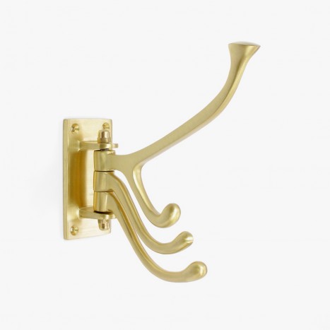 Brushed Brass Pivot Coat Hook