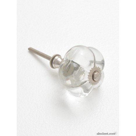 Clear Moulded Melon Glass Knobs (L)