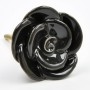 Black Ceramic Flower Knob