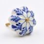 Blue Painted Flower Ceramic Knob