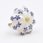 Navy Blue Flower Painted Ceramic Knob