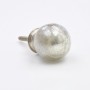 Cloudy Silver Glass Ball Knob