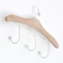 Natural Wood Clothes Hanger With Hooks