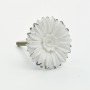 Delicate White Metal Flower Knob