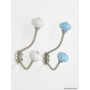 Silver And Ceramic Coat Hooks