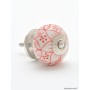Painted Red and White Ceramic Knobs