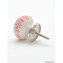 Painted Red and White Ceramic Knobs