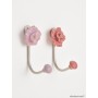 Pink Ceramic Flower Coat Hook